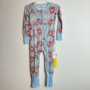 livi bee NEW movies night bamboo zip romper pajamas